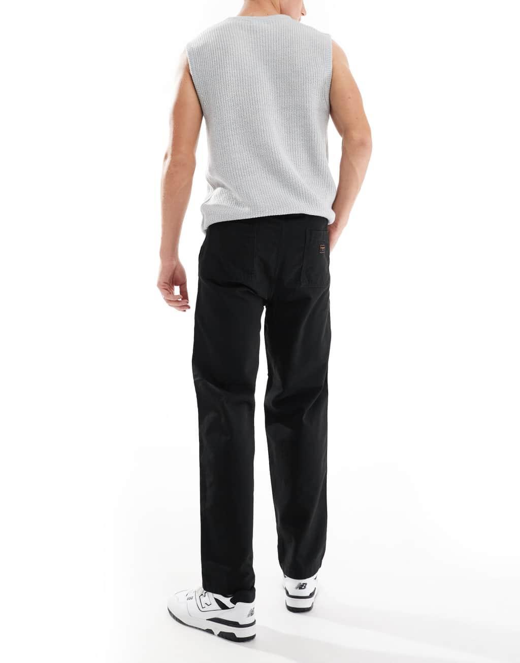 ONLY & SONS pull on loose fit worker pants in black Product Image