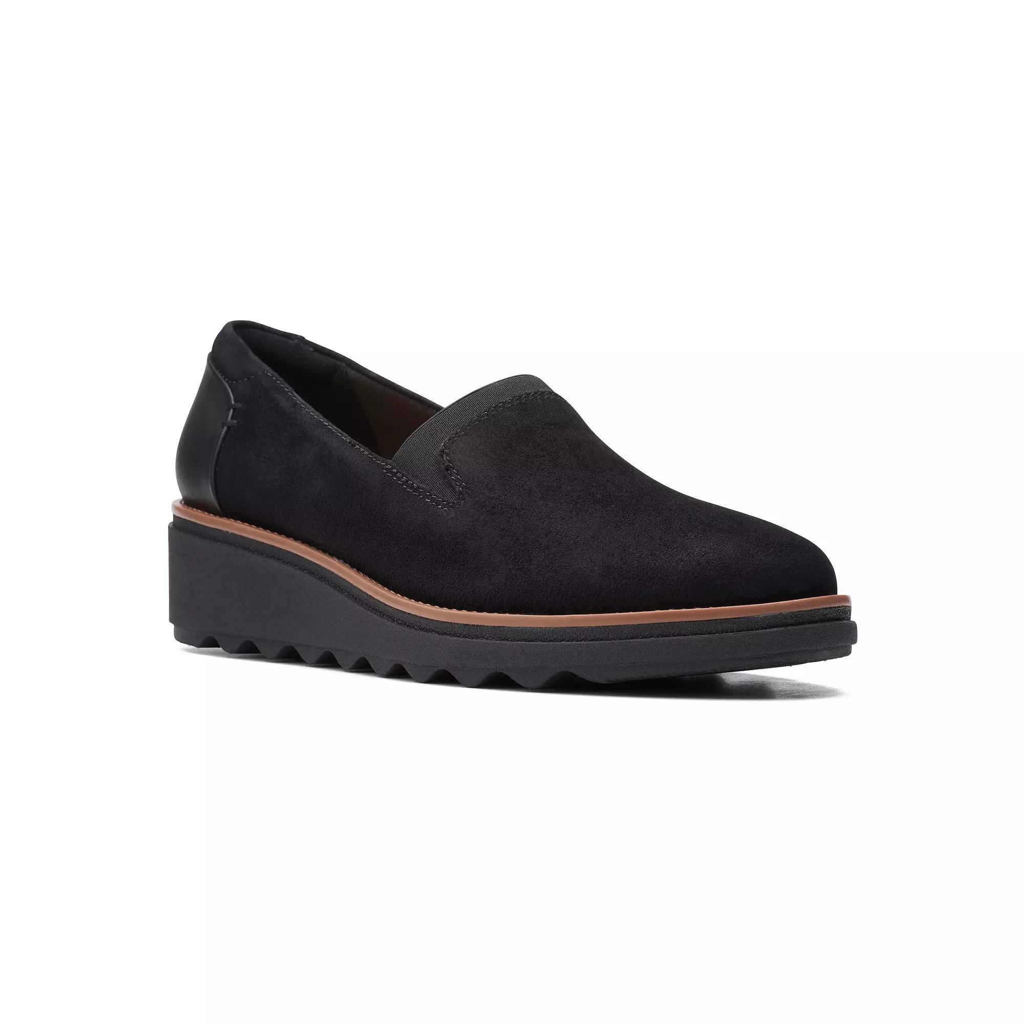 Clarks® Sharon Dolly Women's Suede Loafers, Size: 8.5, Black Suede Product Image