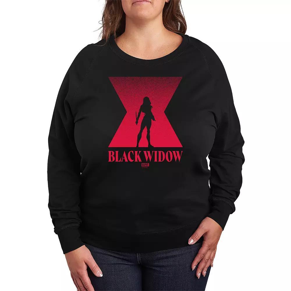Plus Size Widow Silhouette French Terry Long Sleeve Tee, Womens Product Image