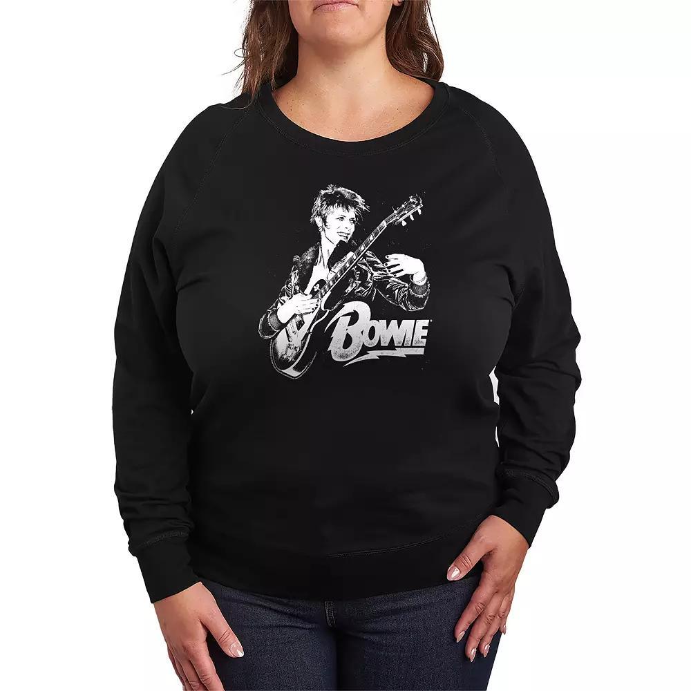 Plus Size David Bowie Punk French Terry Long Sleeve Tee, Womens Product Image