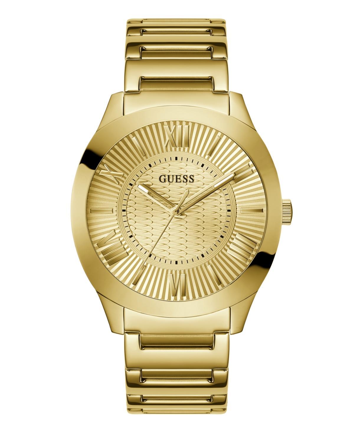 Guess Mens Analog Gold Tone Stainless Steel Bracelet Round 44mm Watch Product Image
