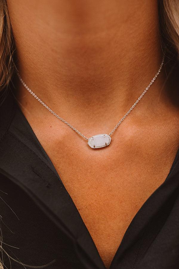 Kendra Scott Elisa Silver Pendant Necklace in Iridescent Drusy Product Image