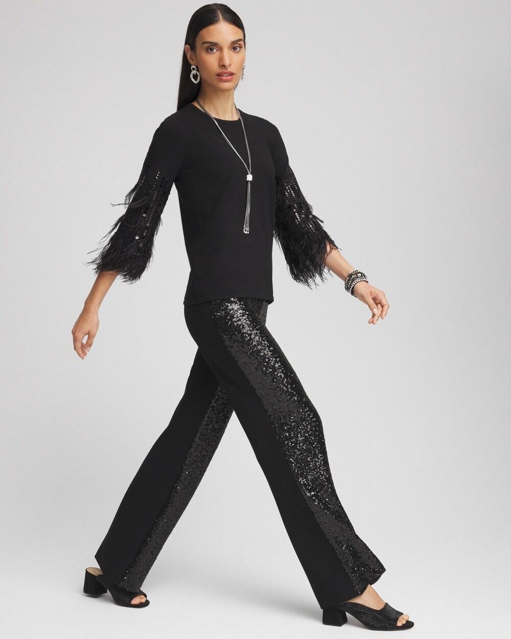 Juliet Sequin Wide Leg Pant Product Image