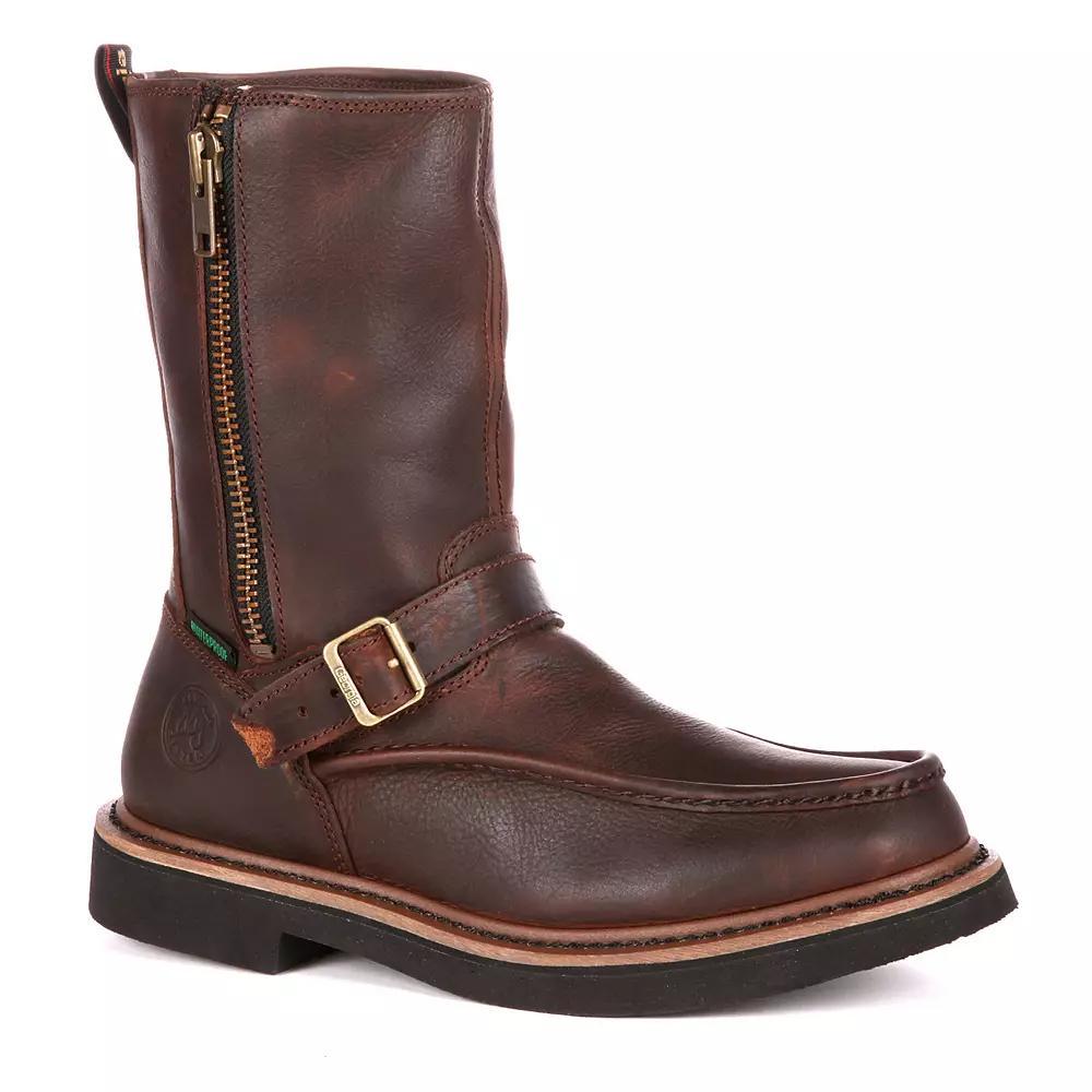 Georgia Boots Side-Zip Men's 10-in. Waterproof Wellington Work Boots, Size: 13 Medium, Brown Product Image