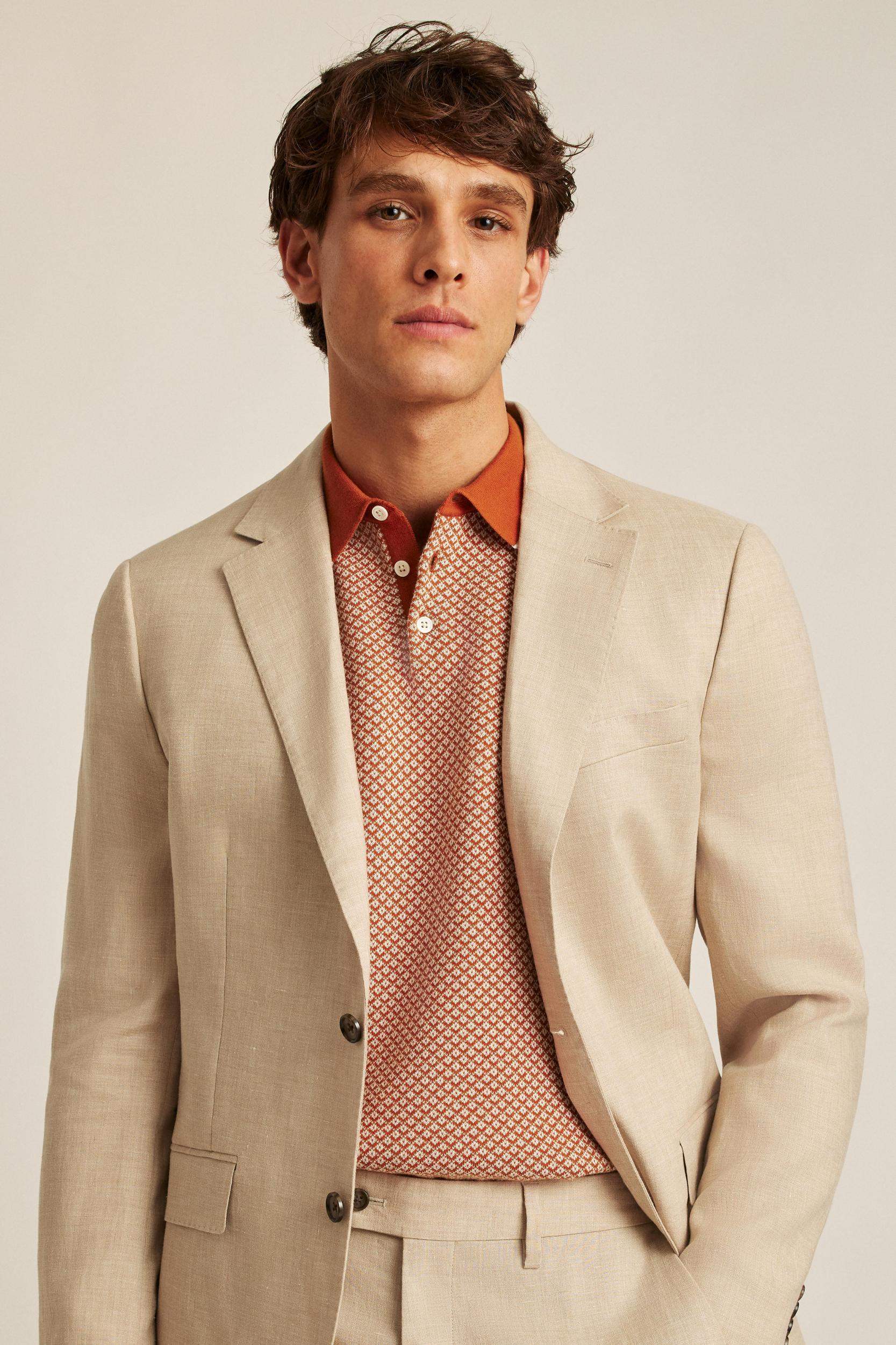 Italian Stretch Linen Suit Jacket Product Image