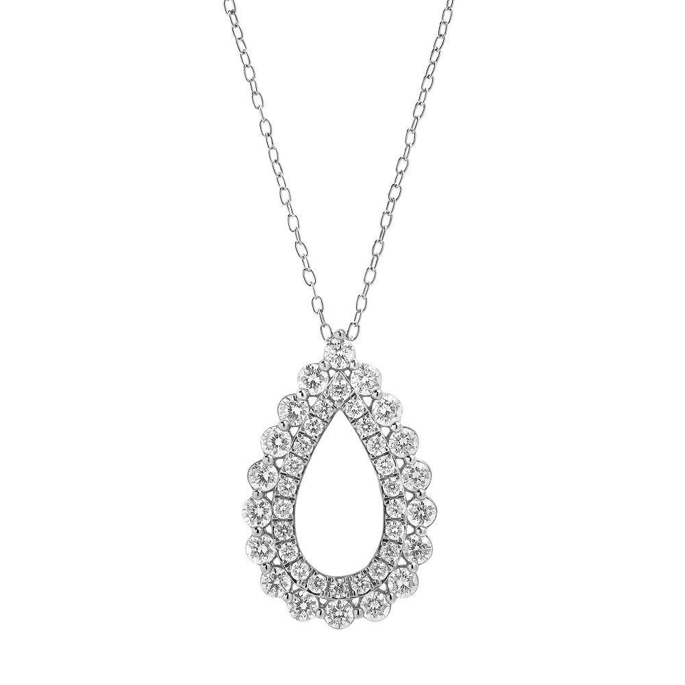 Diamond Brilliance Sterling Silver 1 Carat T.W. Lab-Created Diamond Fashion Pendant Necklace, Womens Silver Tone Product Image