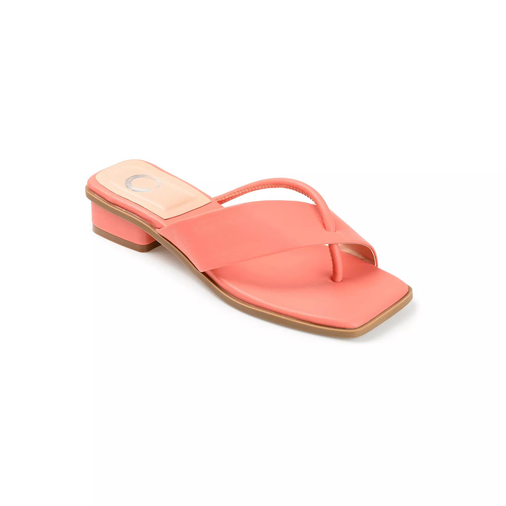 Journee Mina Tru Comfort Foam Womens Heeled Thong Sandals Pink Product Image