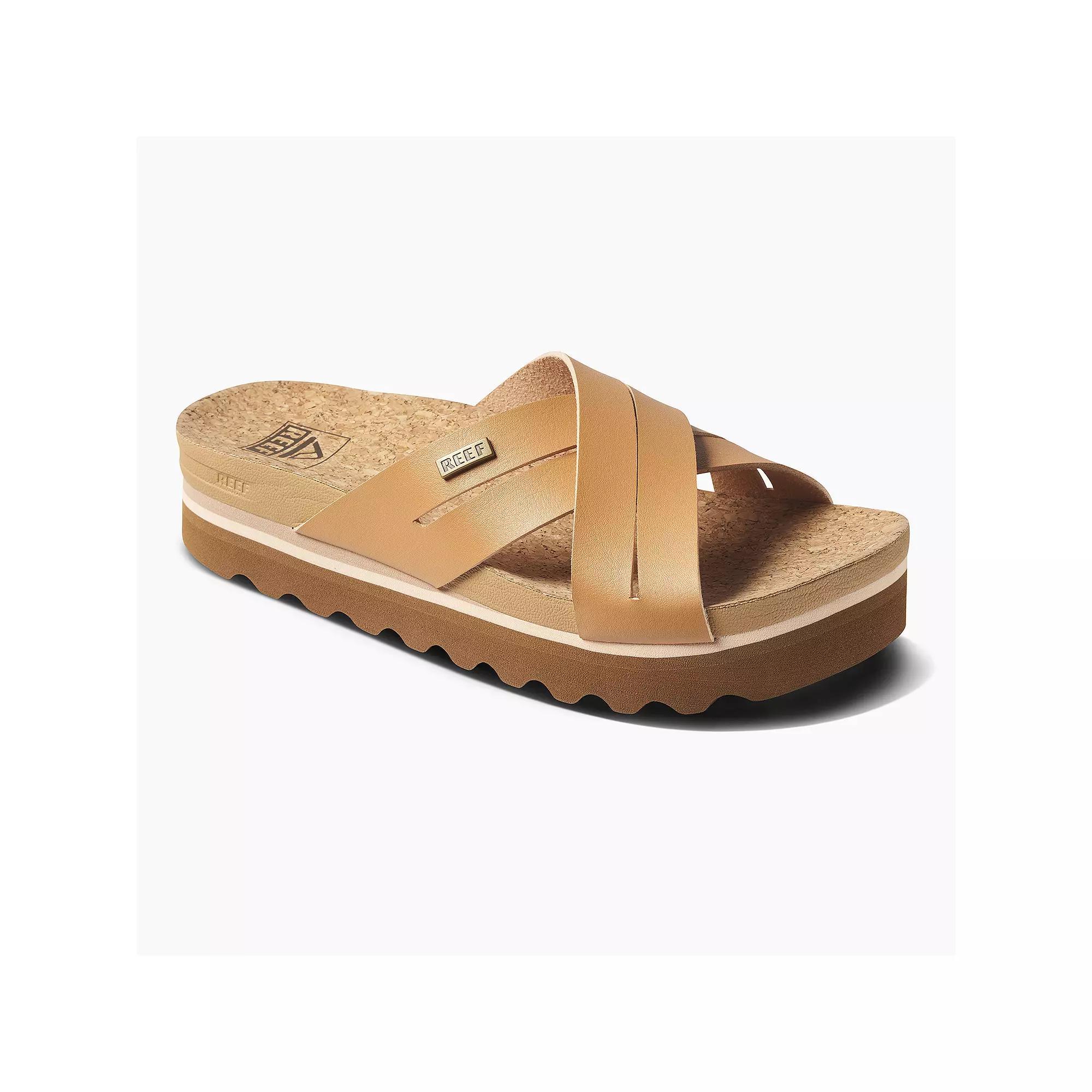 REEF Kaia Women's Criss-Cross Slide Sandals, Size: 9, Natural Product Image