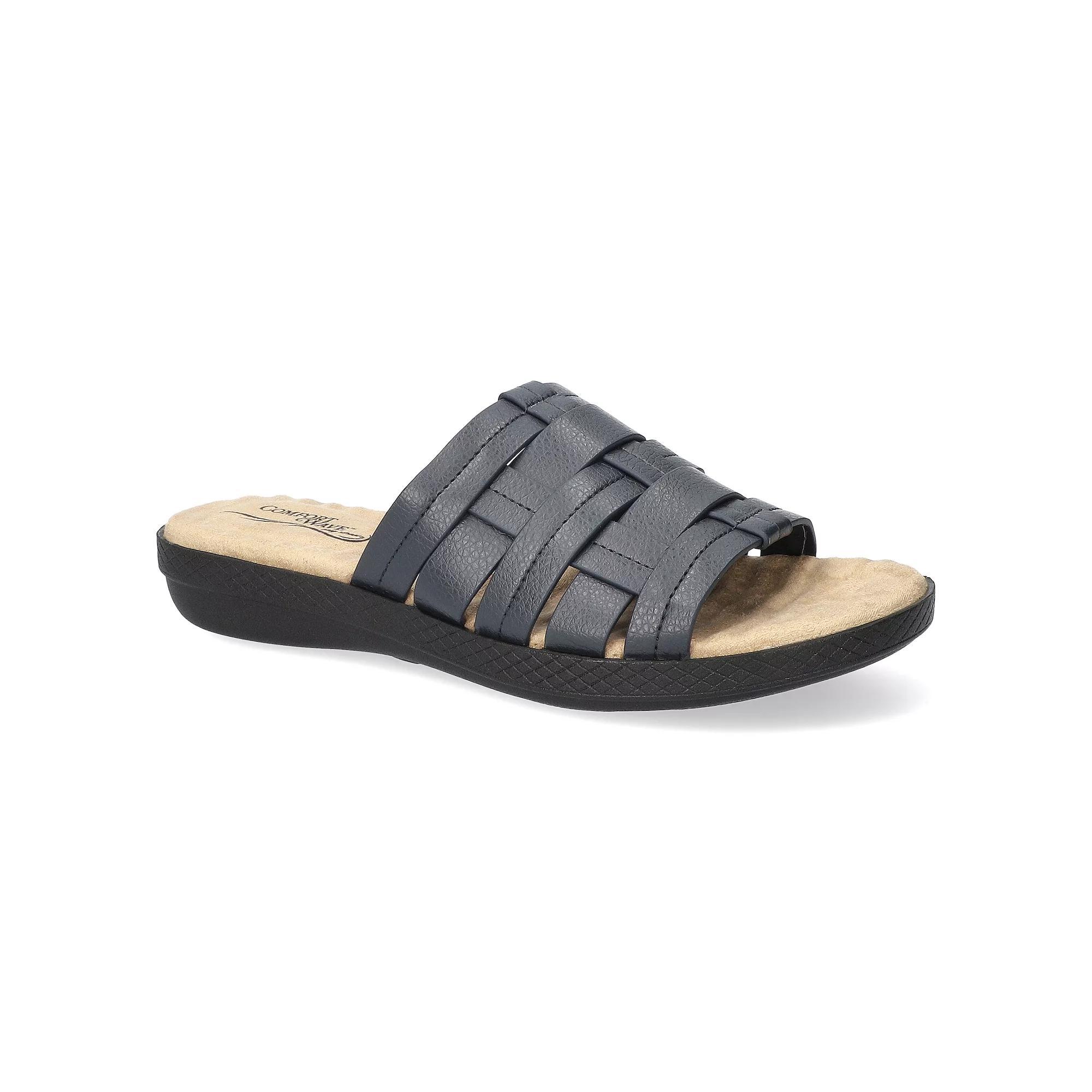 Easy Street Maha Women's Comfort Slide Sandals, Size: 6 XW, Blue Product Image