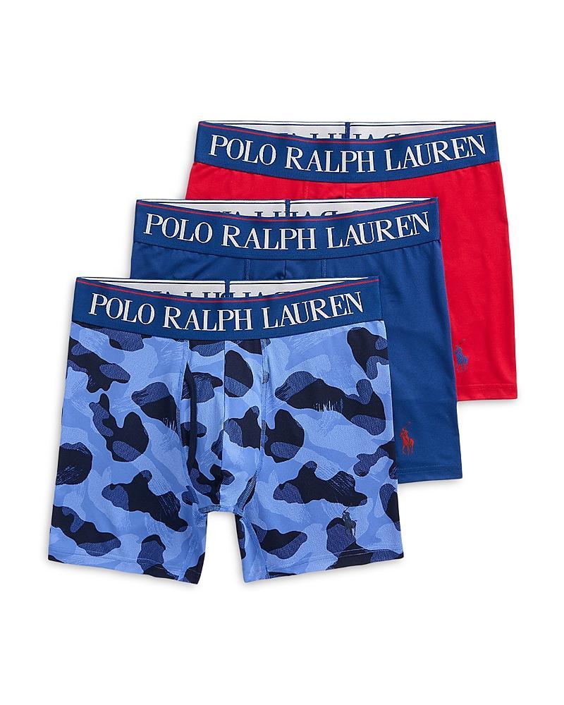 POLO RALPH LAUREN Men's 3-pk. 4d-flex Cooling Microfiber Boxer Briefs In Brushstroke Camo,harrison Blue,polo Sp Product Image