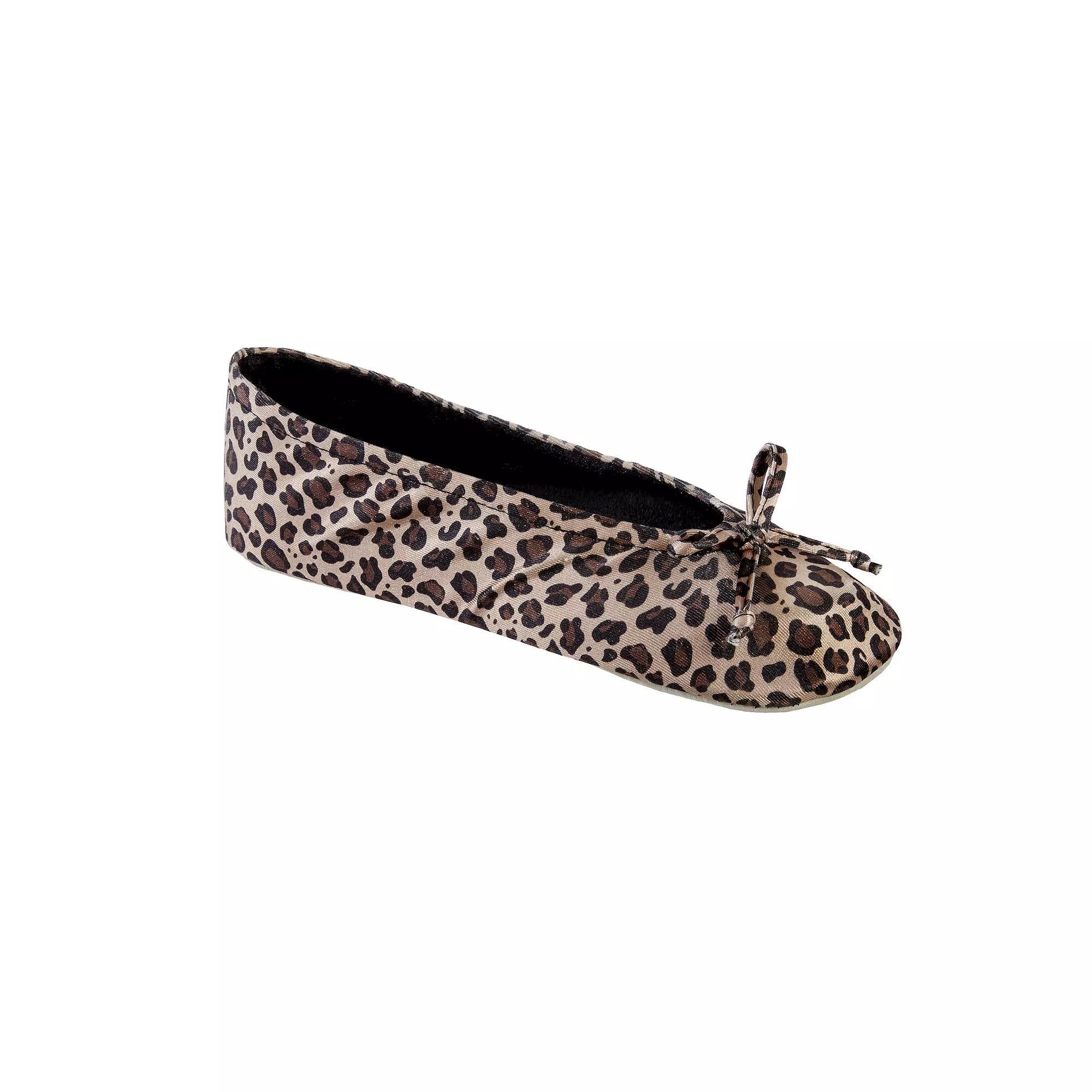 isotoner Satin Womens Ballerina Slippers Evening Brown Product Image