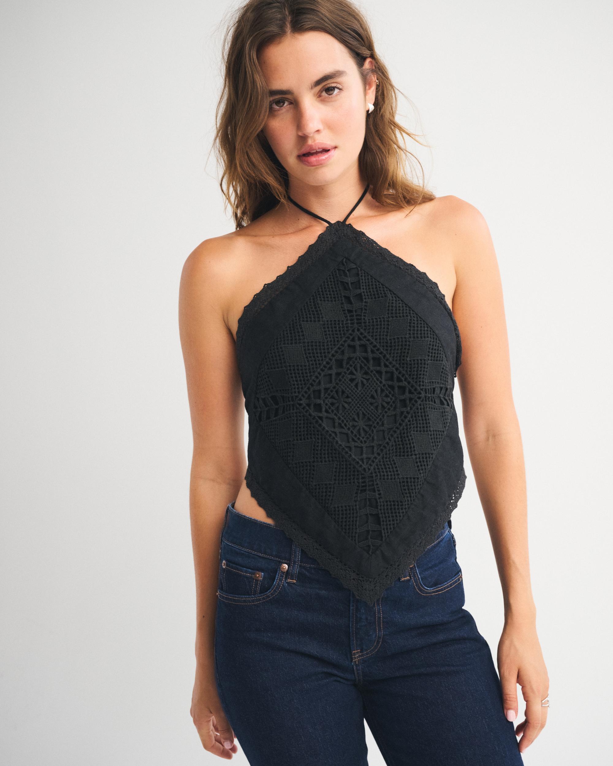 Linen-Blend Bandana Top Product Image