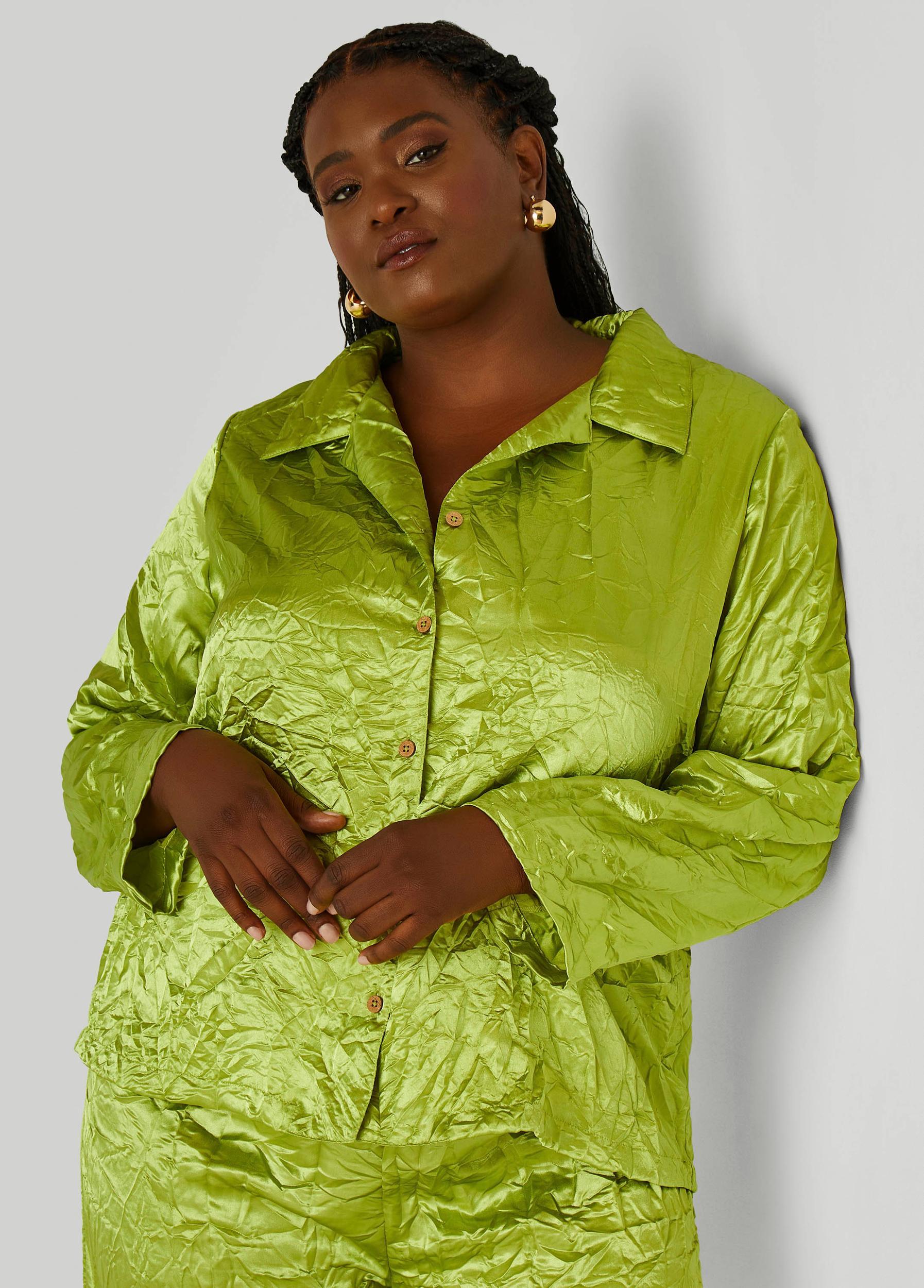 Crinkled Satin Shirt Product Image
