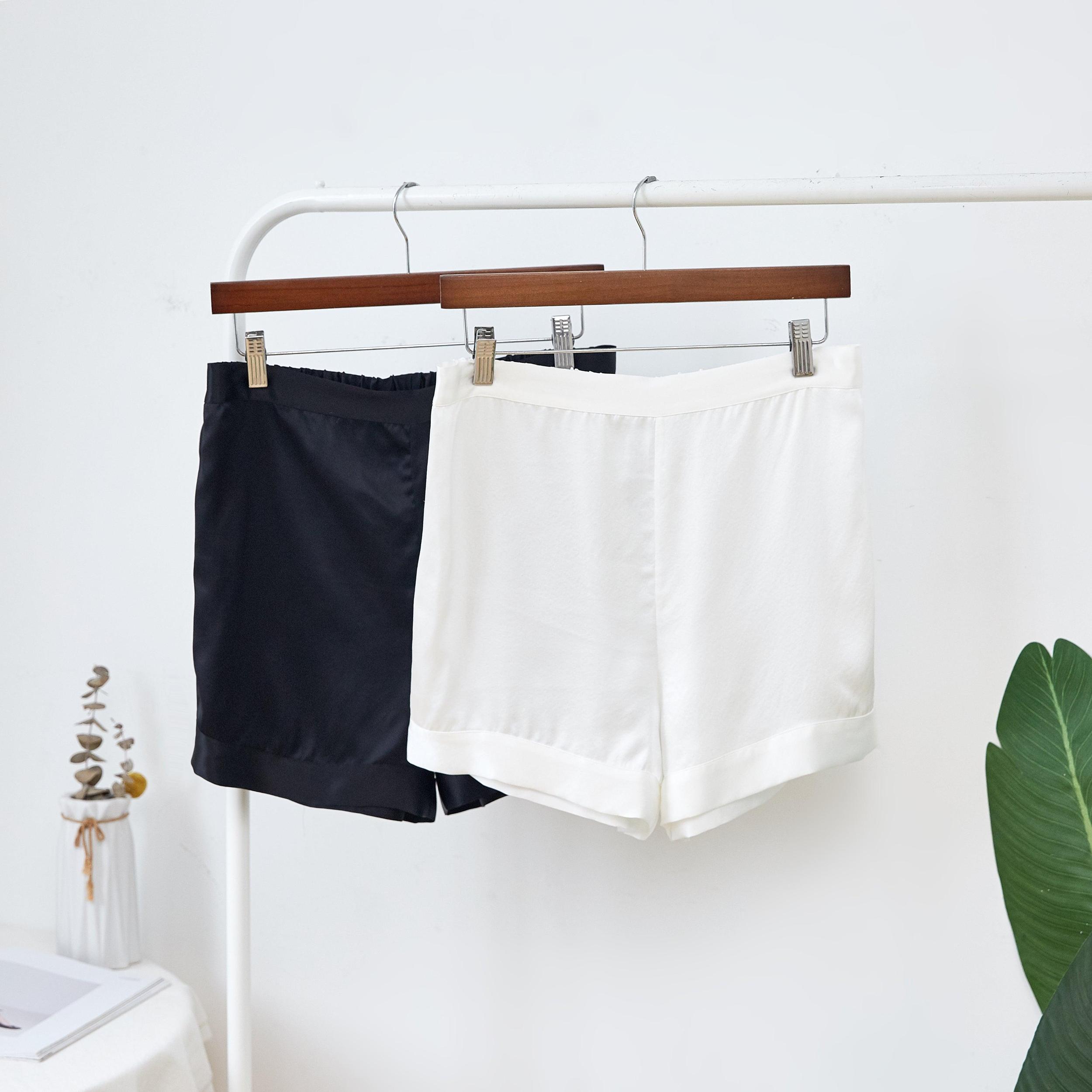 Pearl White Pure Mulberry Silk Top and Shorts Set | Soar Collection Product Image