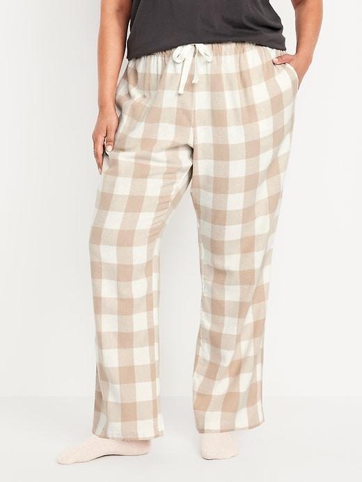 Mid-Rise Flannel Pajama Pants for Women Product Image