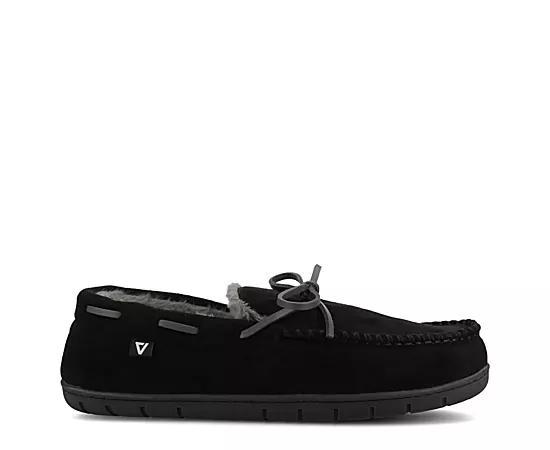 VANCE Hayden Men's Moccasin Slippers, Size: Small(7-8), Black Product Image