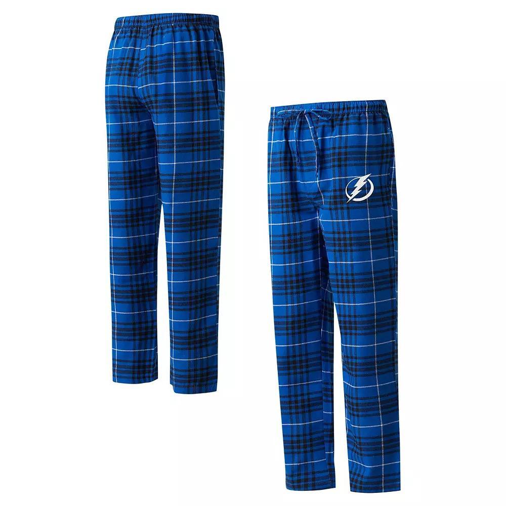 Mens Concepts Sport Blue/Black Tampa Bay Lightning Concord Flannel Sleep Pants Product Image