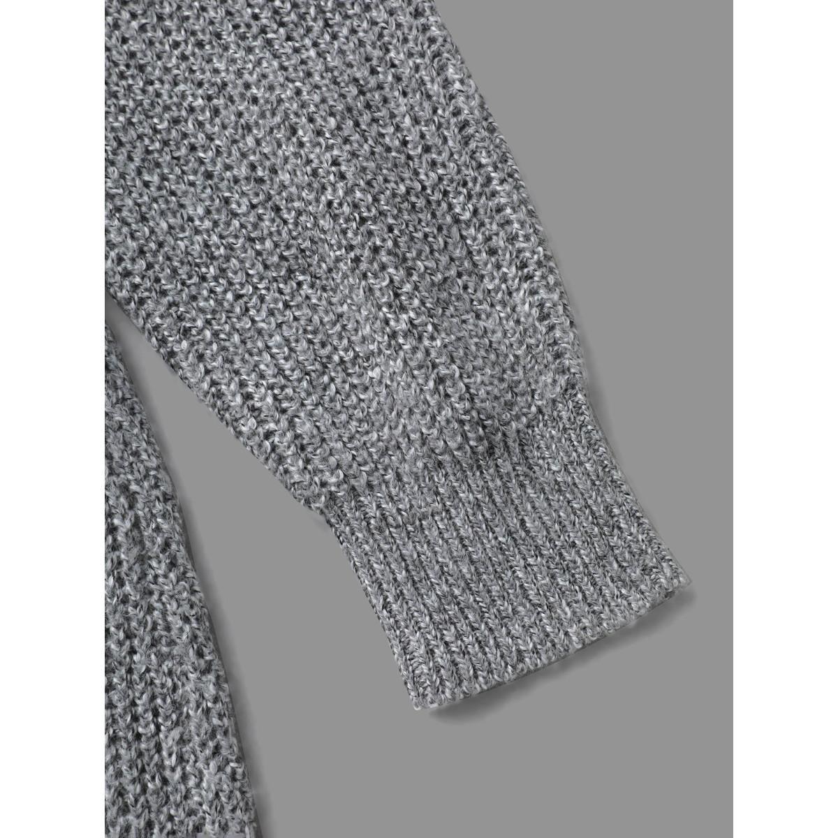 Plus Size Cable Knit Ribbed Waist Cinched Midi Sweater Dress Mediumgray Women Elegant Bodycon Long Sleeve Everyday Sweater Dresses BloomChic 14-16/1X Product Image