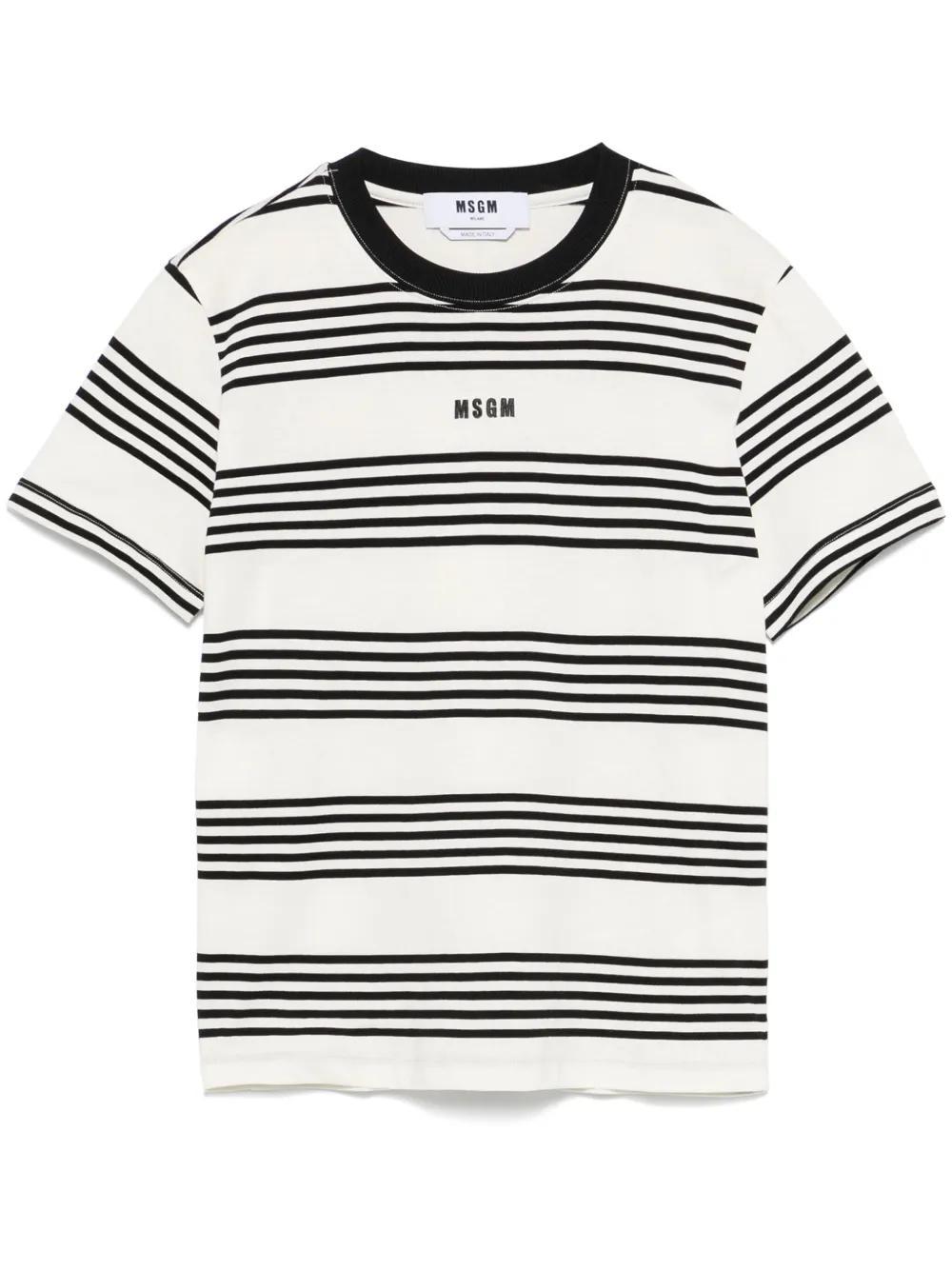 MSGM Striped T-shirt In White Product Image