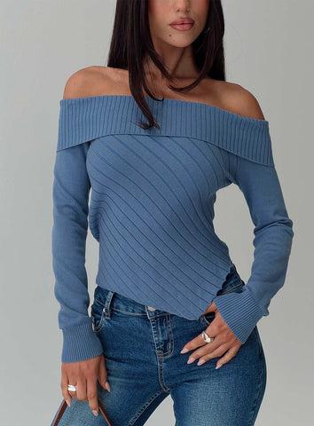 Brisa Long Sleeve Top Blue Product Image
