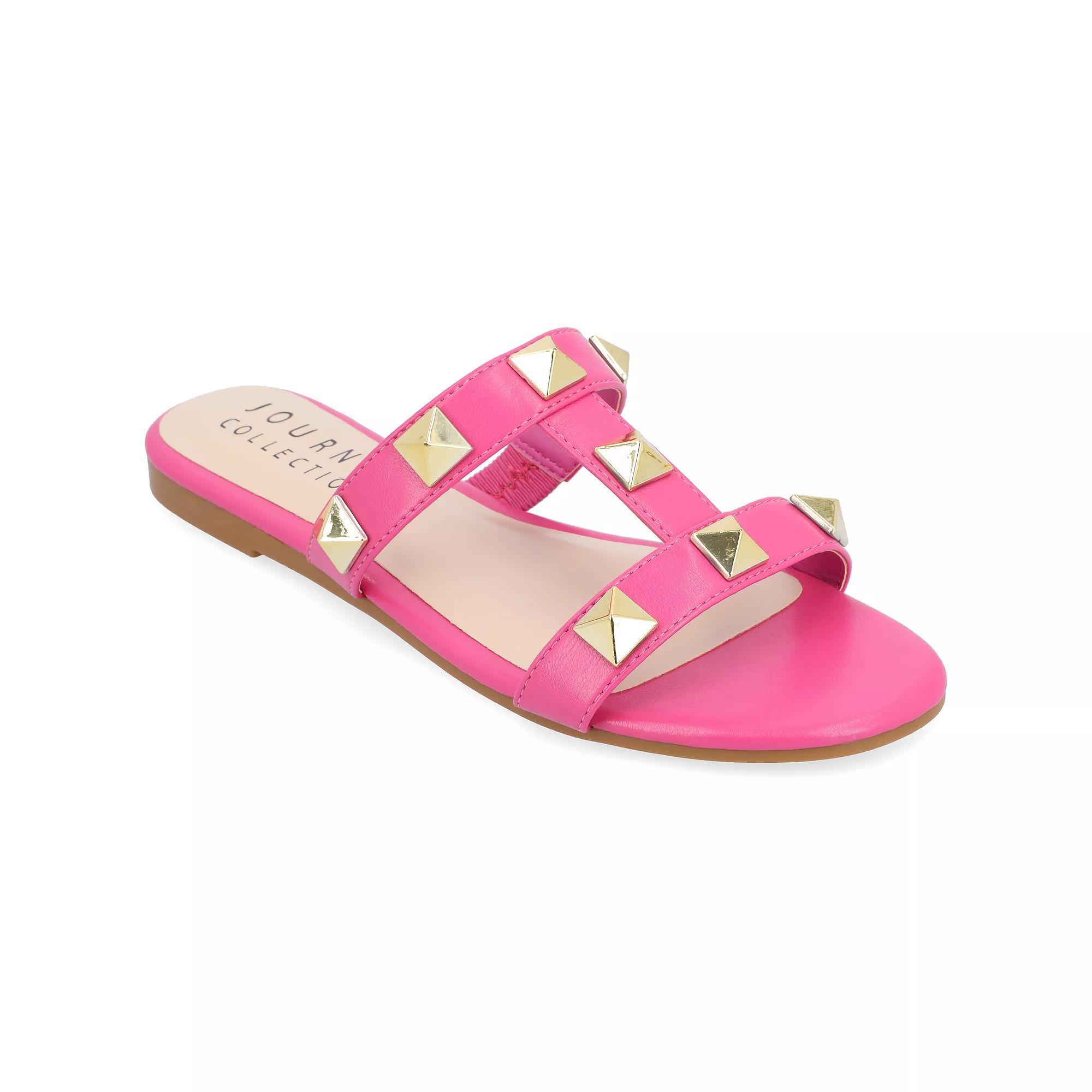 Journee Kendall Women's Embellished Gladiator Sandals, Size: 6.5, Pink Product Image
