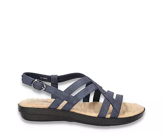 Easy Street Lobo Women's Strappy Slingback Sandals, Size: 8.5, Black Product Image