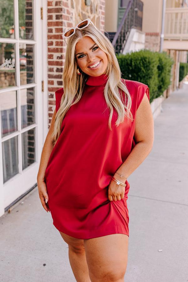 Sweet Charisma Satin Mini Dress in Crimson Curves Product Image