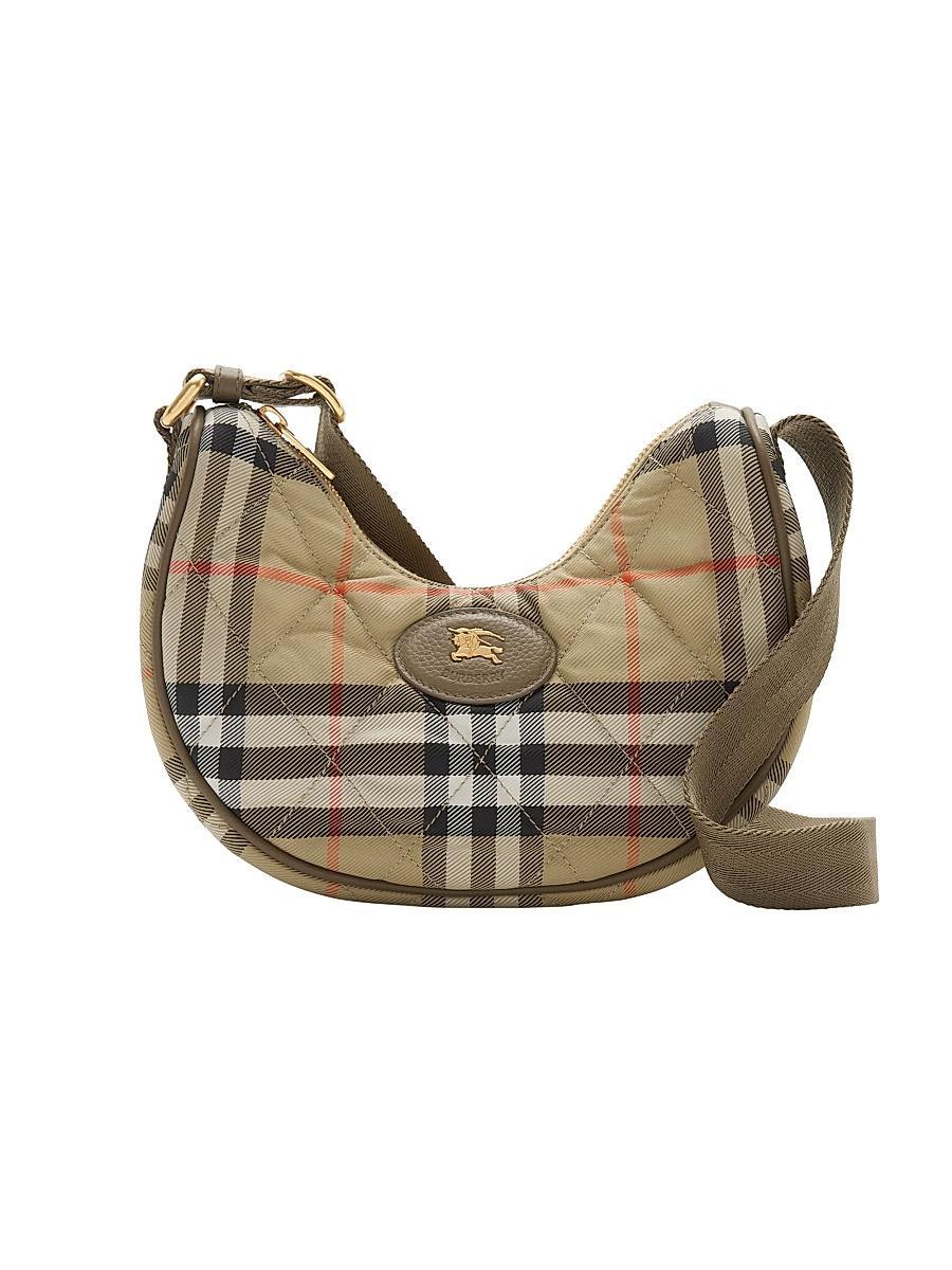 Womens Check Horseshoe Crossbody Bag Product Image