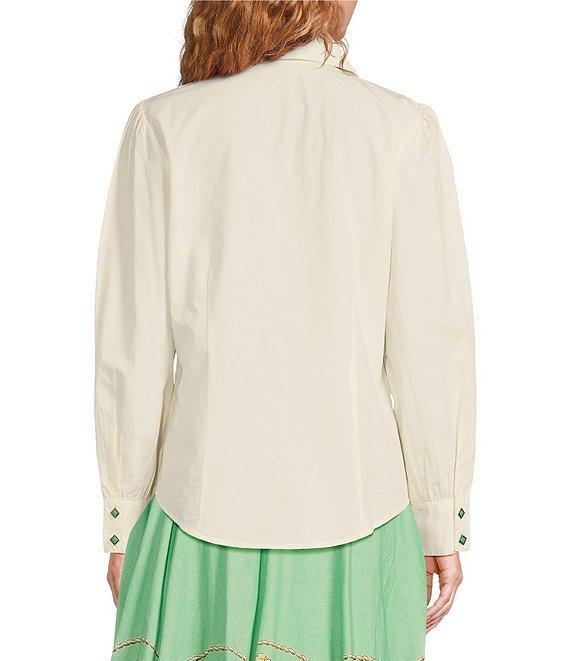 Double D Ranch Far Away Western Woven Collared 3/4 Sleeve Blouse Product Image