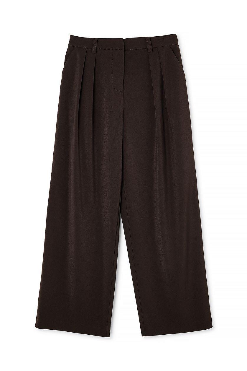 Wide Leg High Waist Suit Pants Product Image