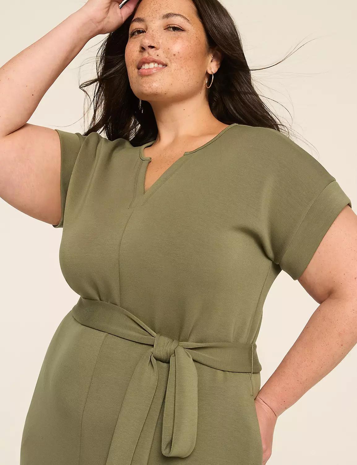 Journey Notch-Neck Dolman-Sleeve Dress Product Image