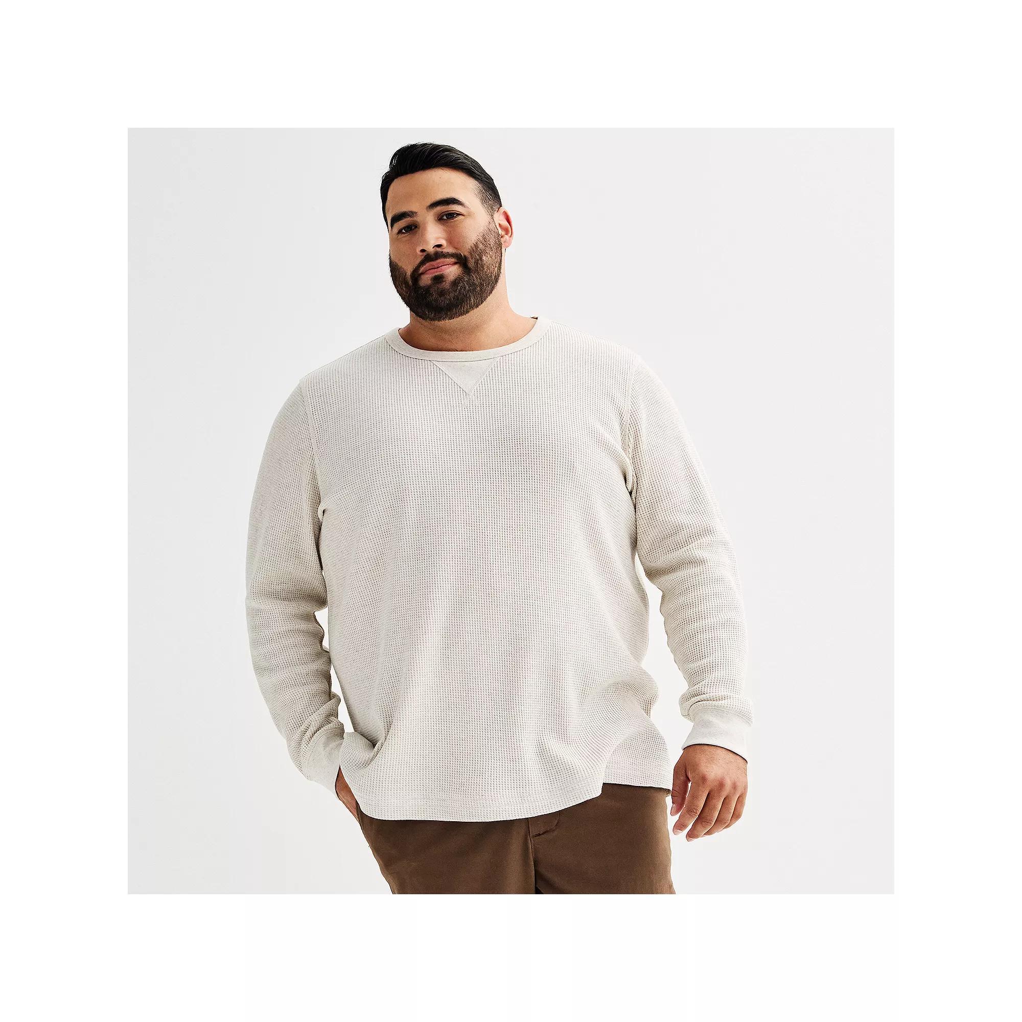 Big & Tall Sonoma Goods For Life® Essential Thermal Long Sleeve Tee, Men's, Size: Medium Tall, Light Grey Grey Product Image