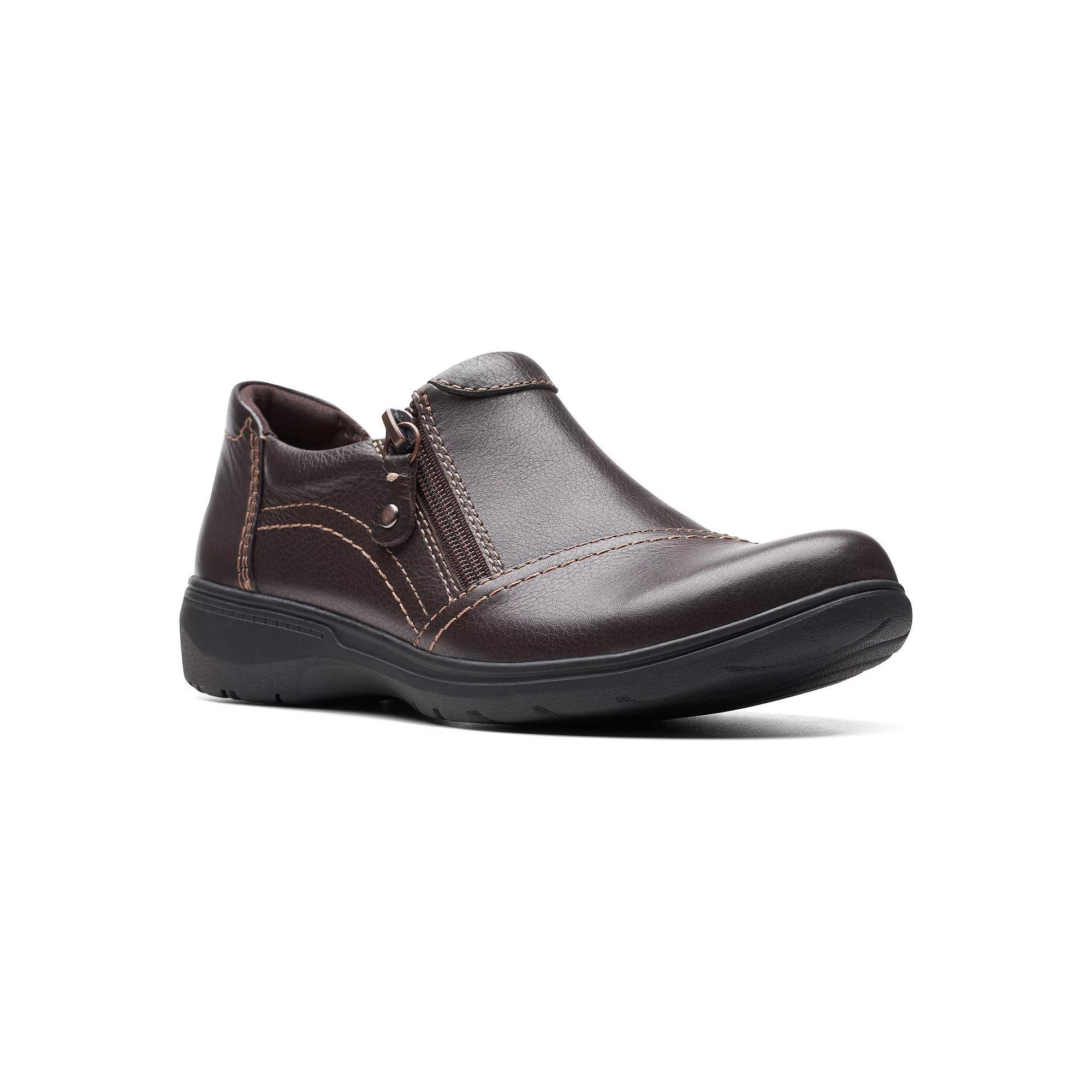 Clarks® Carleigh Ray Women's Leather Shoes, Size: 8.5 Wide, Brown Product Image
