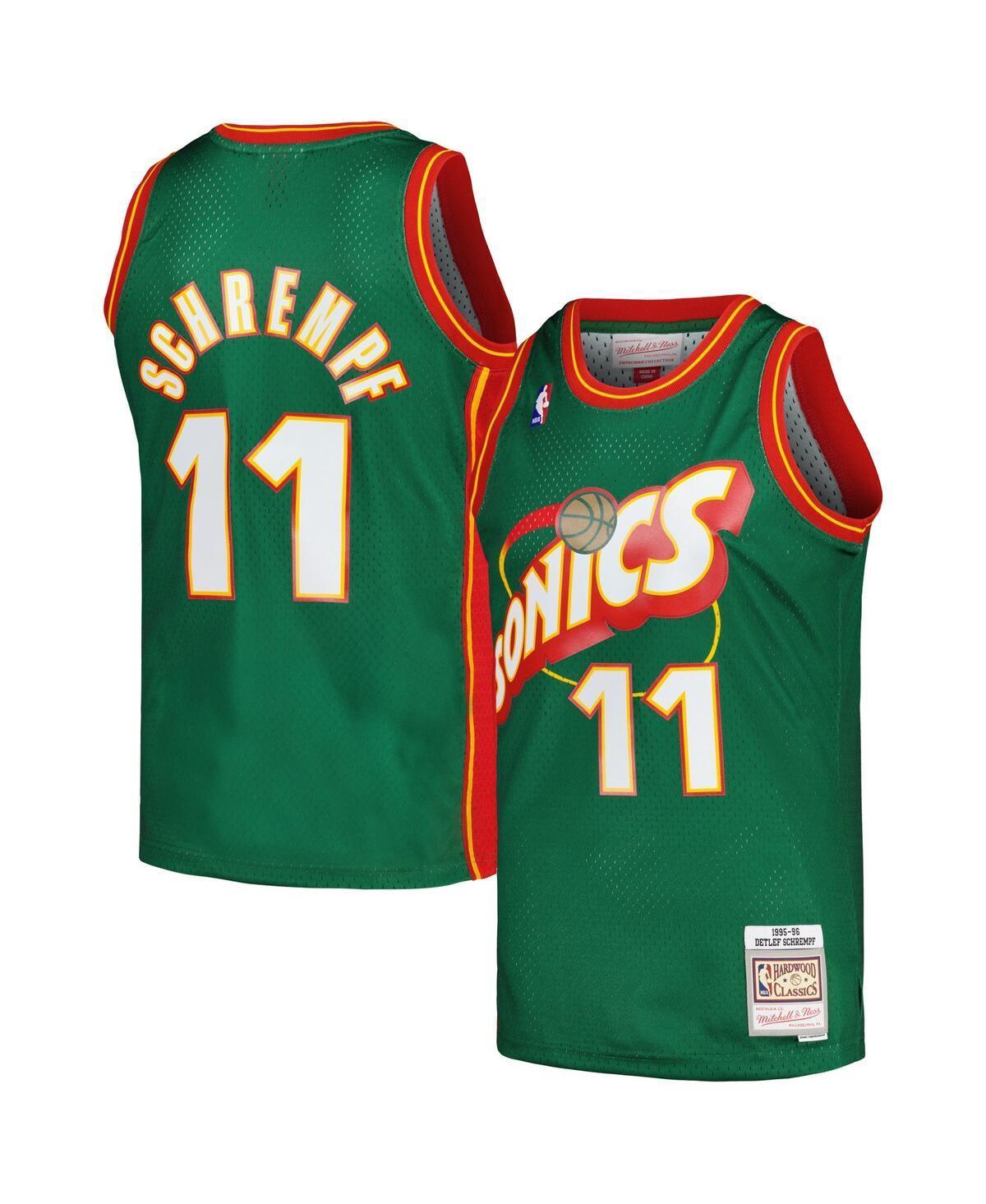Men's Mitchell & Ness Detlef Schrempf Green Seattle SuperSonics Hardwood Classics Swingman Jersey, Size: Small, Nba Green Product Image