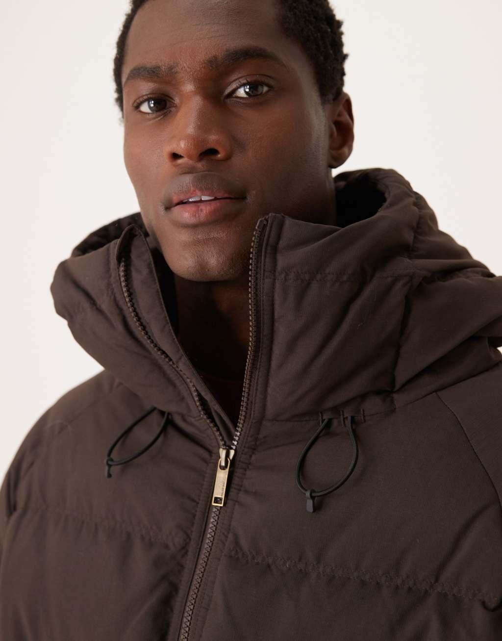 Selected Homme short puffer jacket in brown Product Image