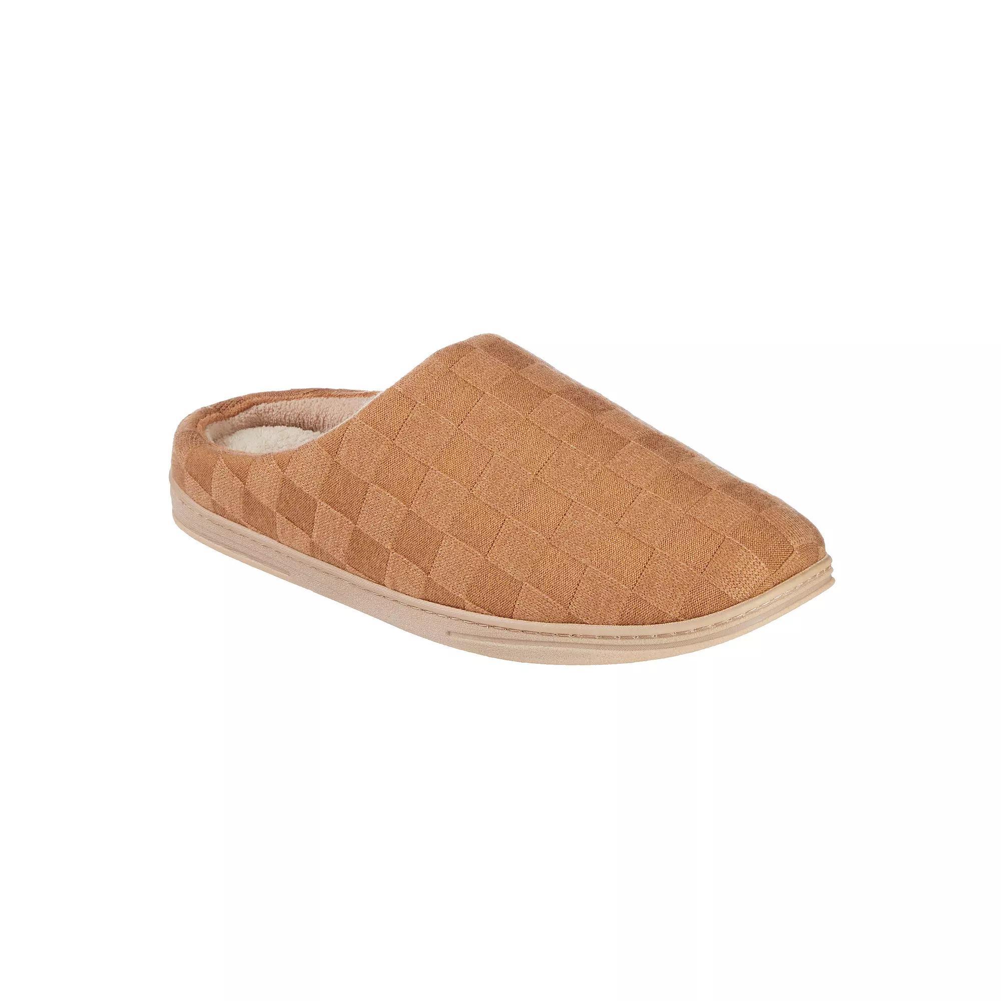isotoner Gel Infused Memory Foam Sweater Knit Check Maxwell Men's Clog Slippers, Size: XXL, Grey Product Image