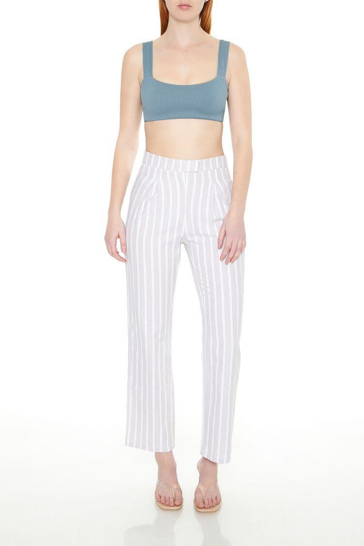 Striped High-Rise Trouser Pants | Forever 21 Product Image