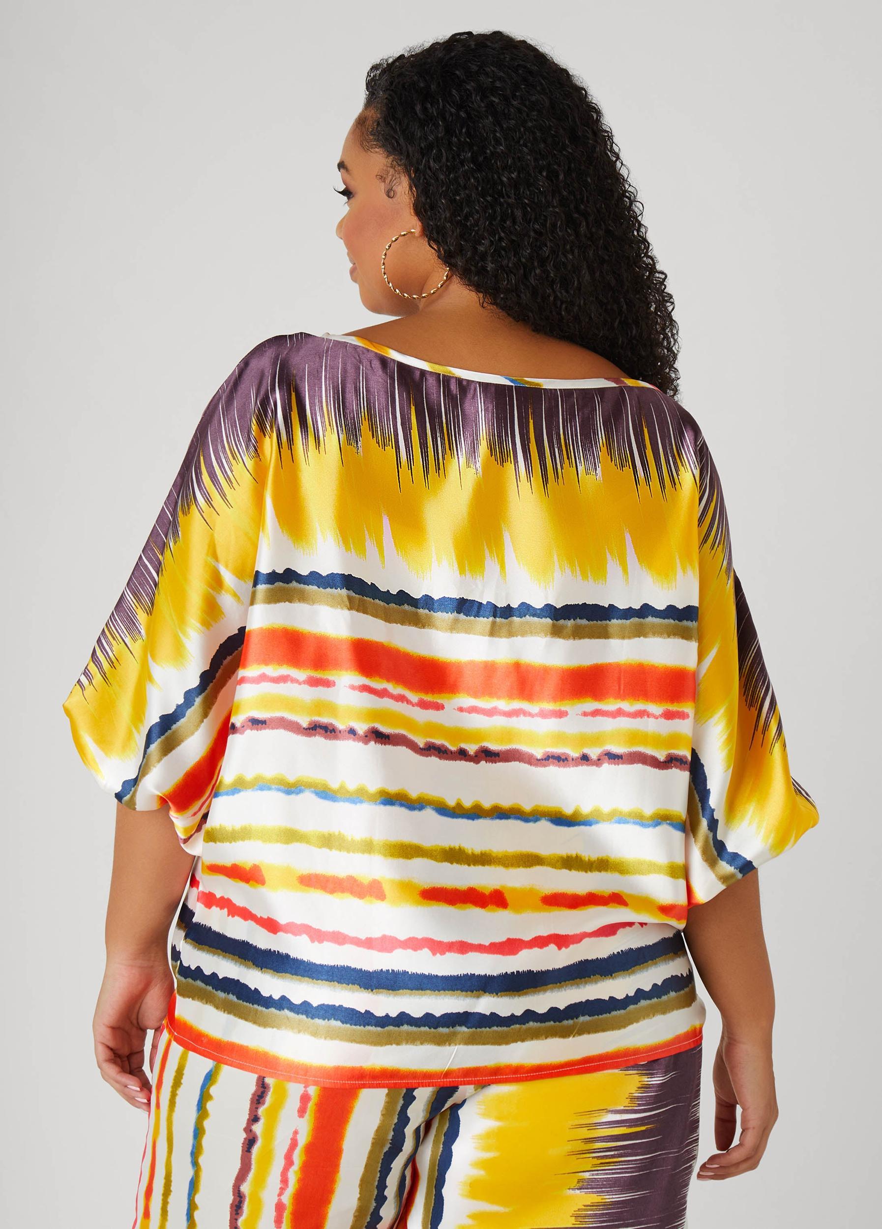 Striped Satin Blouse Product Image