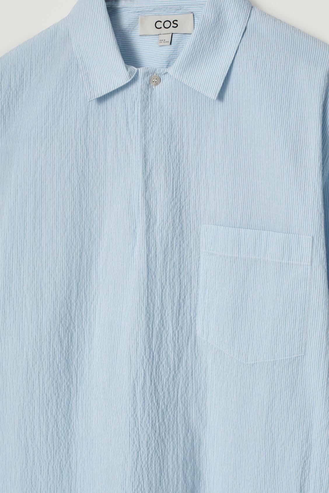 COTTON-SEERSUCKER POPOVER SHIRT Product Image