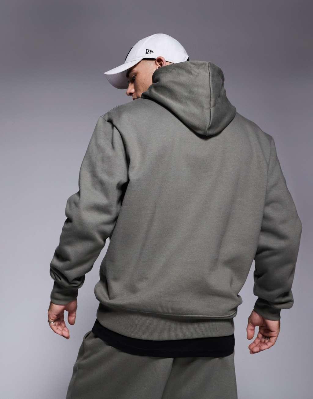 ASOS DESIGN premium heavyweight oversized hoodie in khaki Product Image