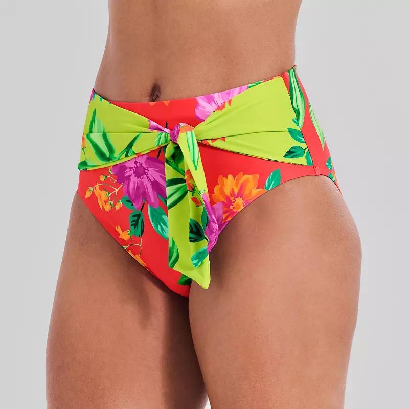 Women's Freshwater Bow Tie High Waist Swim Bottoms, Size: XS, White By The Product Image