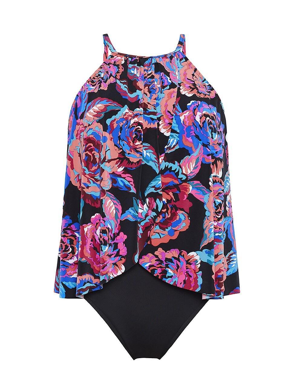 Magicsuit Sonic Blooms Floral Aubrey Halter One Piece Swimsuit Product Image