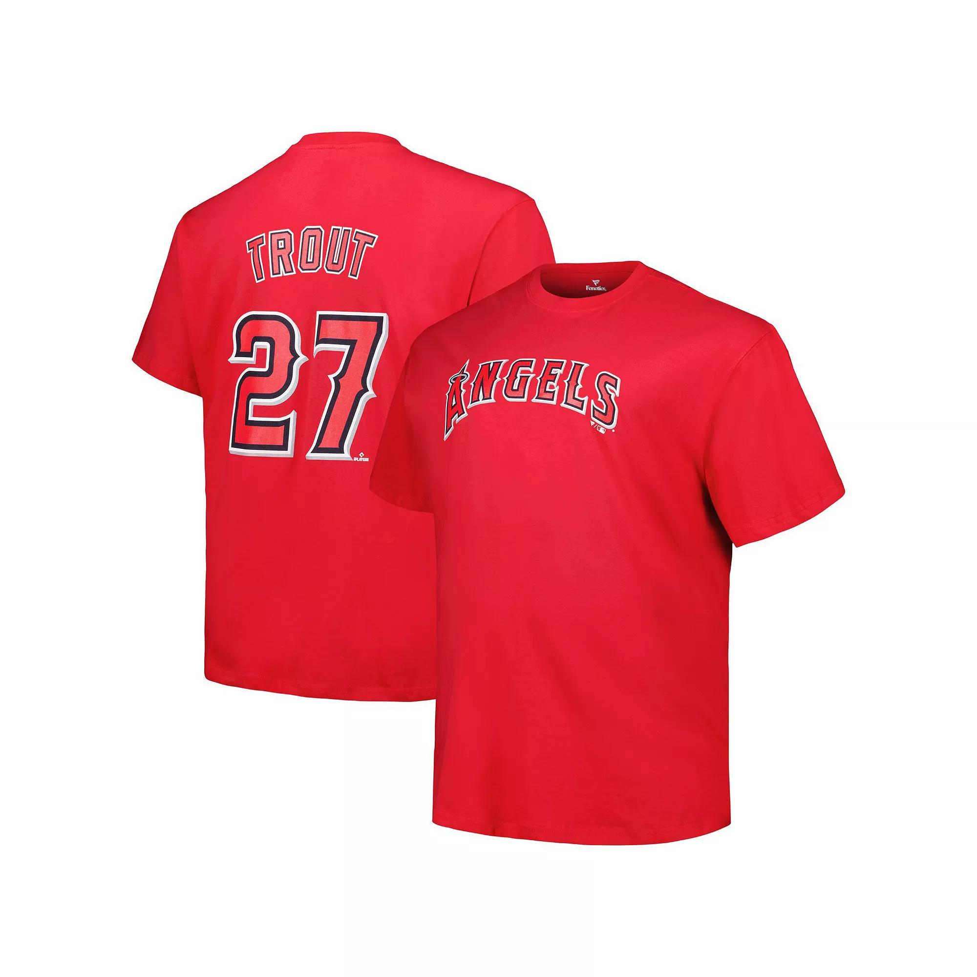 Men's Mike Trout Red Los Angeles Angels Big & Tall Name & Number T-Shirt, Size: 2XLT Product Image