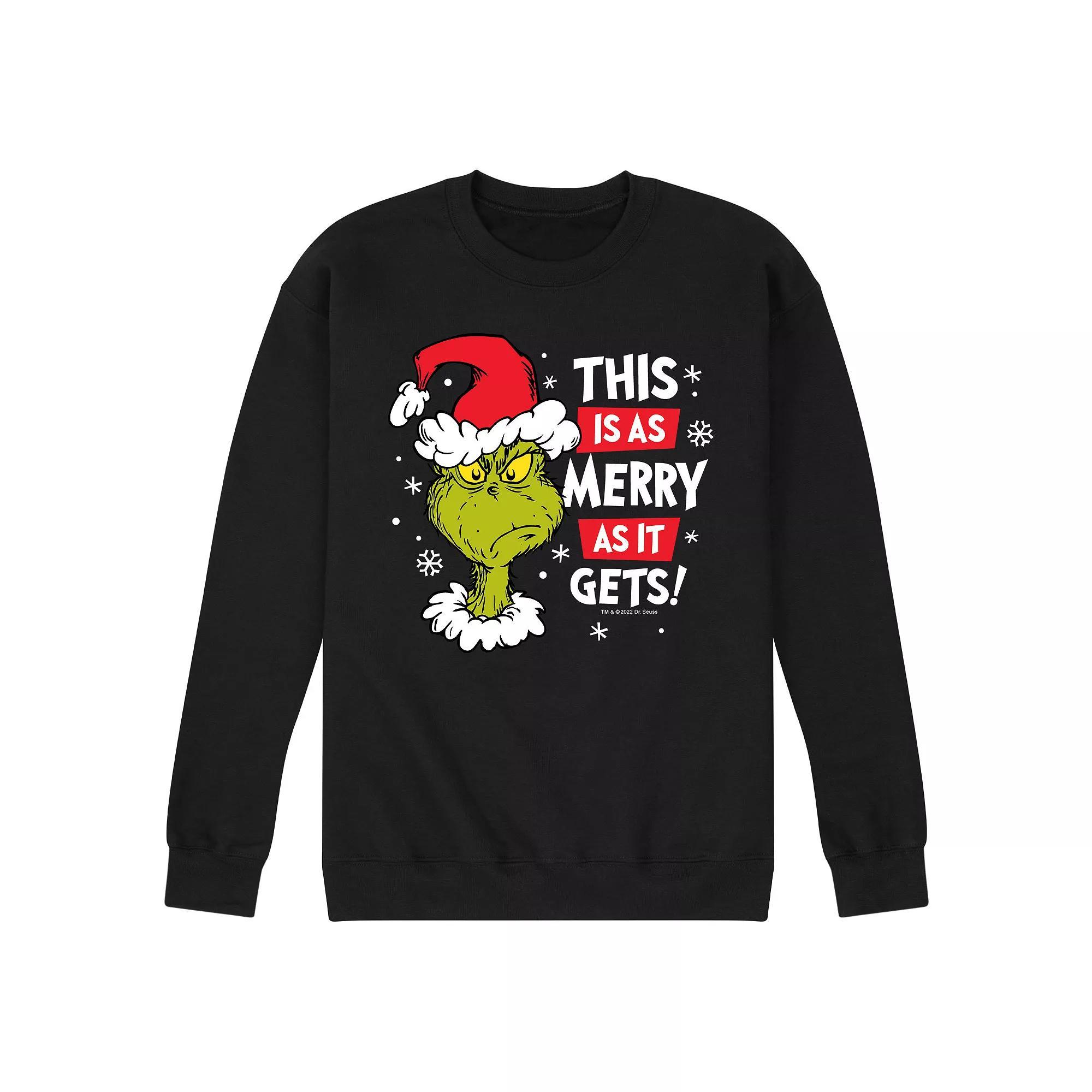 Mens Dr. Seuss This Is As Merry As It Gets Fleece Sweatshirt Product Image