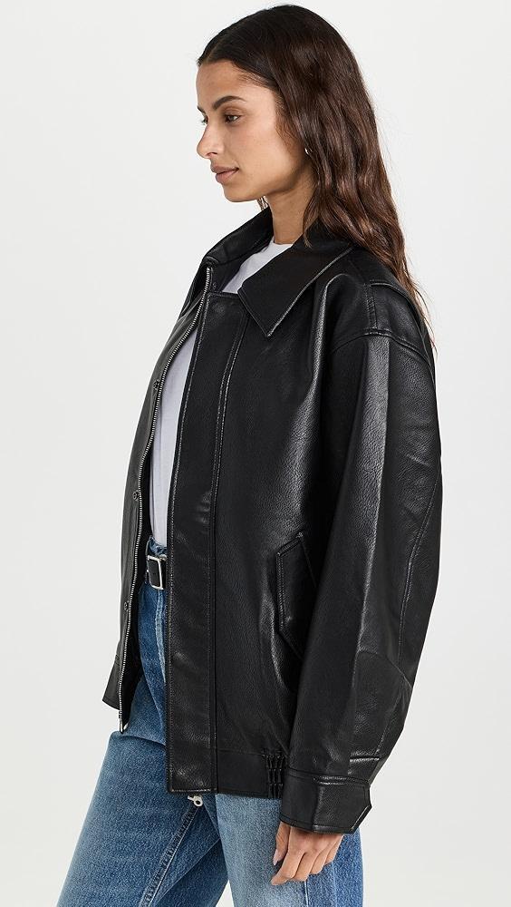 Pixie Market Nash Oversized Leather Bomber Jacket | Shopbop Product Image