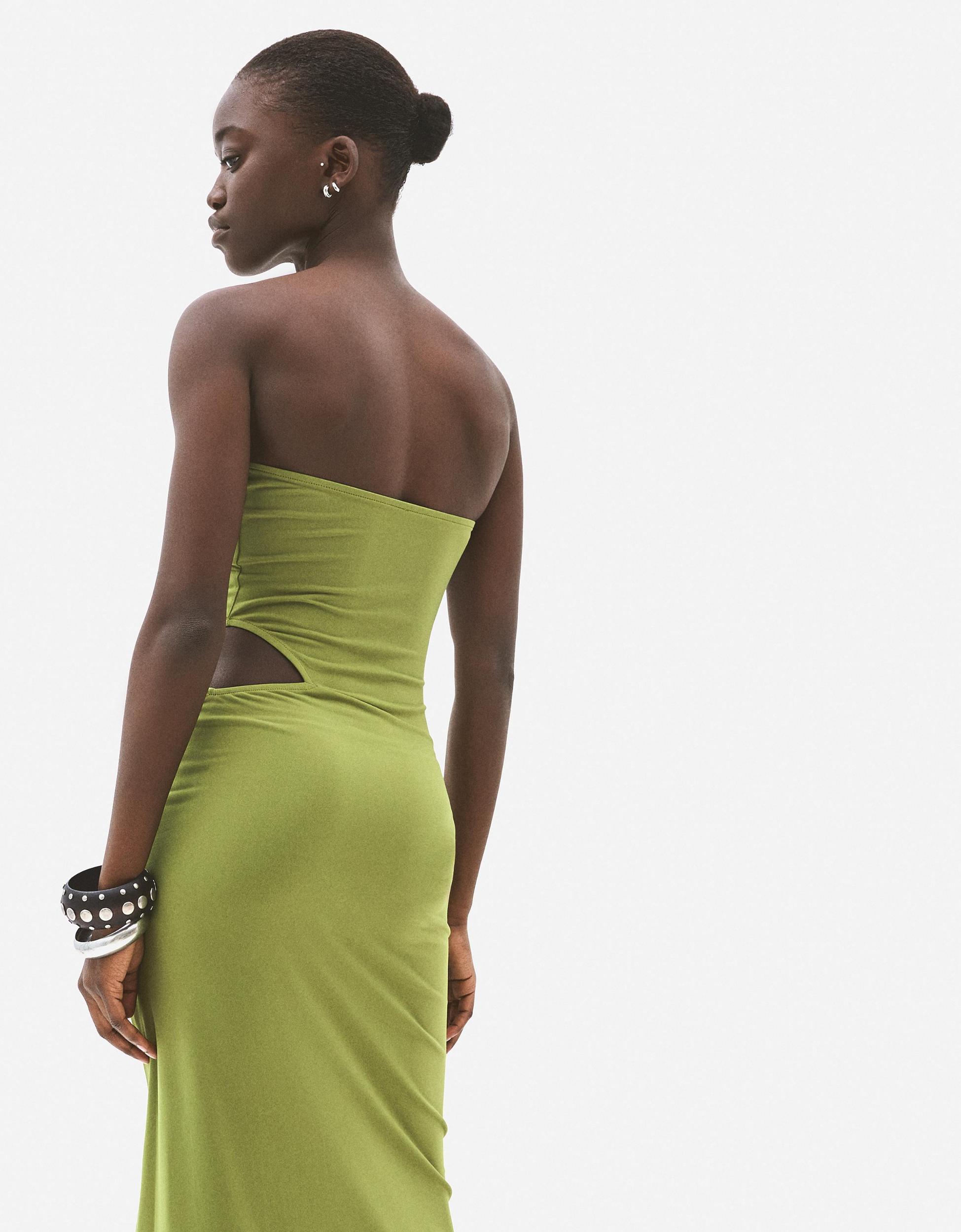 Bandeau gathered midi dress Product Image