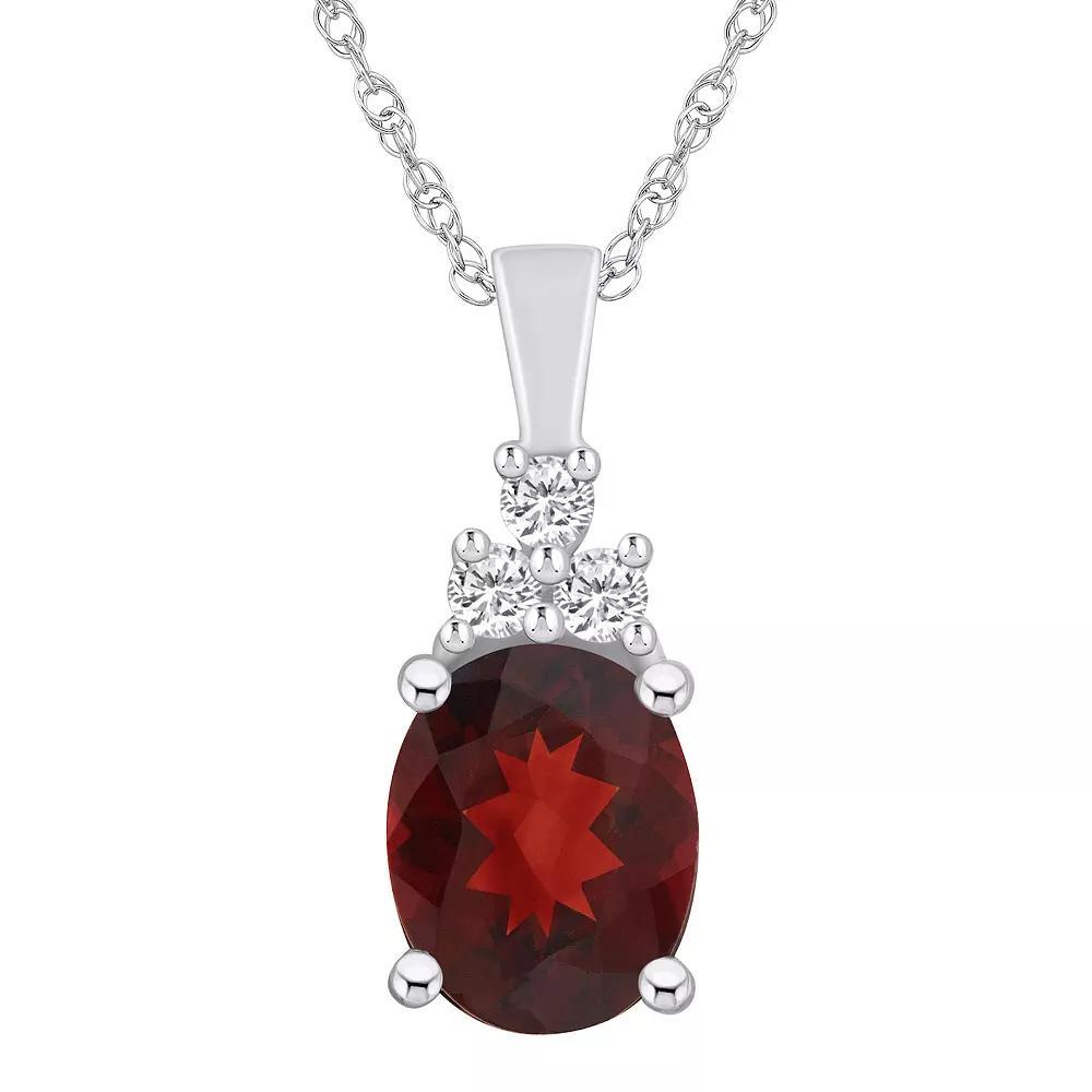 Alyson Layne 14k White Gold Oval London Blue Topaz & 1/6 Carat T.W. Diamond Pendant Necklace, Women's, Size: 18" Product Image