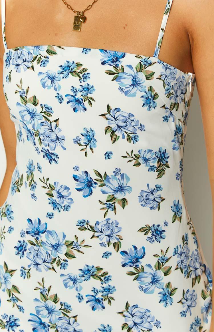 Lia Blue Floral Mini Dress Product Image
