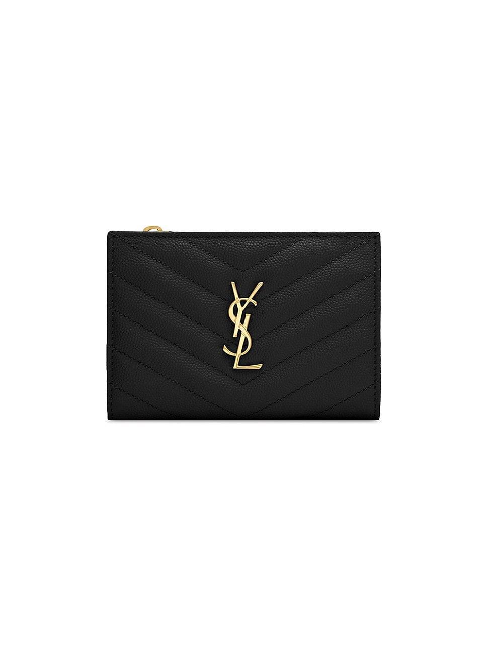Saint Laurent Cassandre Matelasse Fragments Zipped Bi-Fold Wallet Product Image