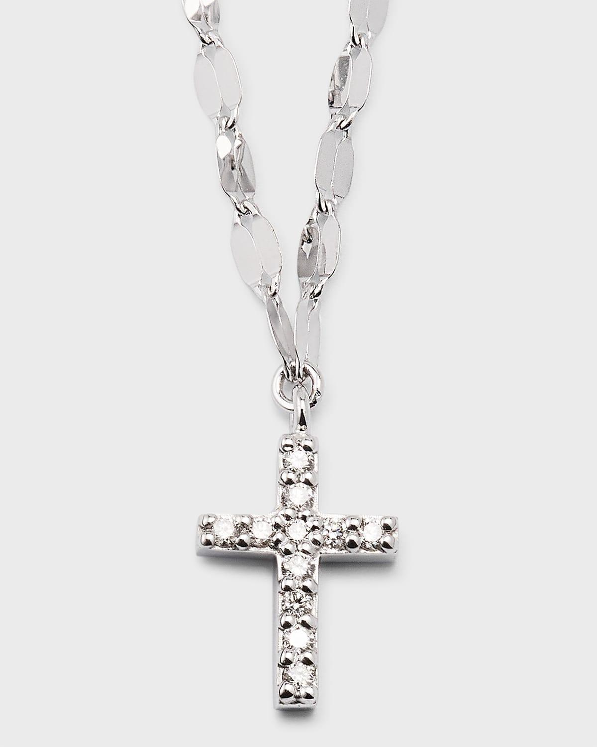 Womens Flawless 14K Yellow Gold & 0.06 TCW Diamond Mini Cross Pendant Necklace Product Image